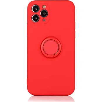 Pouzdro na mobilní telefon Silikonový ochranný obal s držákem na prst Apple iPhone 14 - červený