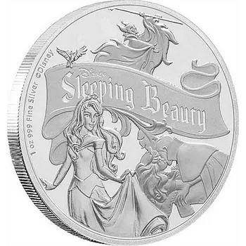 DISNEY CLASSIC ŠÍPKOVÁ RŮŽENKA coin NIUE Disney Classic Sleeping Beauty 60th Anniversary - 1 oz stříbrná mince