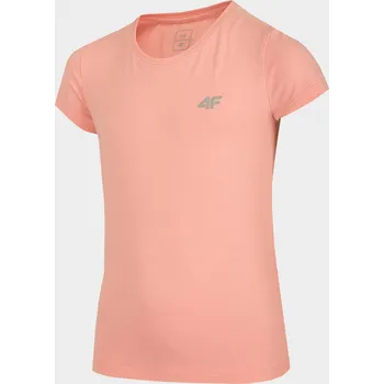Dívčí oblečení 4F HJL22-JTSD001 LIGHT PINK Dětské tričko EU 134