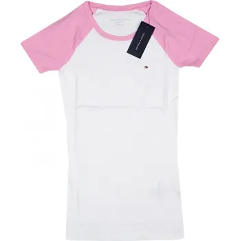 Dámské tričko Tommy Hilfiger dámské tričko s krátkým rukávem Crew bílé/pink