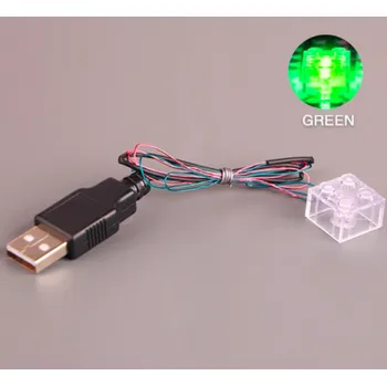 Stavebnice LEGO 2x2 svítící kostka do USB – zelená