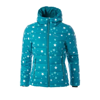 Dámská bunda O'Style DÁMSKÁ ZATEPLENÁ BUNDA BEKY tyrkysovobílá s potiskem - 34