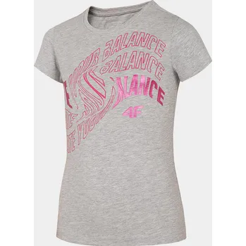 Dívčí tričko 4F HJL21-JTSD001A LIGHT GREY Dětské tričko EU 122