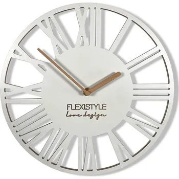 Hodiny Flexistyle Nástěnné hodiny Loft Piccolo 30 cm bez dřeva Bílé