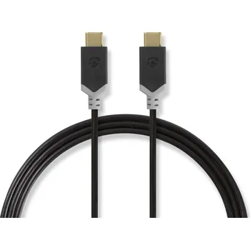Datový kabel Nedis CCBW64700AT20 propojovací kabel USB 3.2 (Gen1), zástrčka USB C - zástrčka USB C, 2 m, antracit
