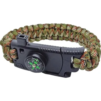 Vybavení pro přežití X Paracordový náramek "ARMY BRACELET" s čepelí!