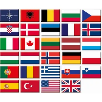 Samolepící dekorace Komplet samolepek států NATO 6 x 4 cm