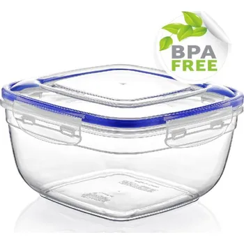 Dóza na potraviny box 2,40l čtverec, klick 20x20x11,5cm, netekoucí