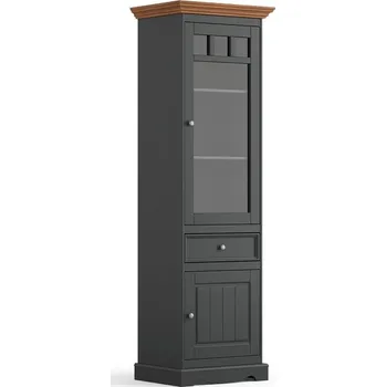 Knihovna Provensálská vitrína BELLUNO grafit-dub