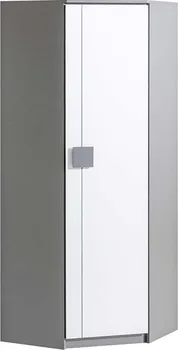 Šatní skříň Rohová šatní skříň Gumi G7 71 x 187 x 71 cm bílá/antracit