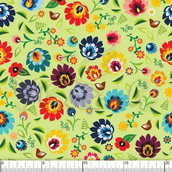 Zakázkový tisk, softshell, kočárkovina... Folklor zelený Látky k tisku: Microfirba