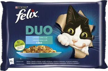 Krmivo pro kočku Nestlé Felix Fantastic Duo Multipack výběr z ryb 4x 85 g