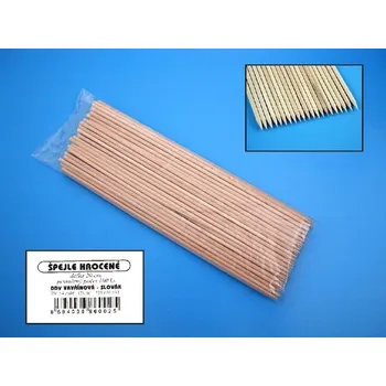 Jednorázové nádobí špejle 20cm, d3mm, 50ks, hroc.., špíz, dřevo