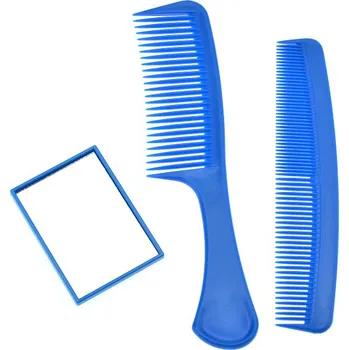 hřeben Euro Habitat Zrcátko + 2x hřeben - Modrý set