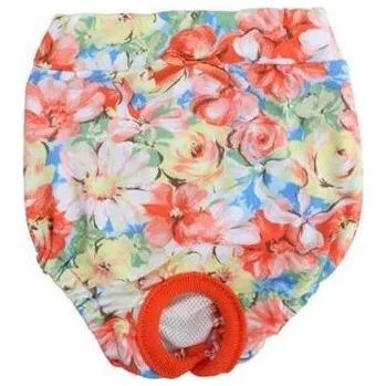 Obleček pro psa Puppia hárací kalhotky Spring Garden sanitary oranžové varianta L