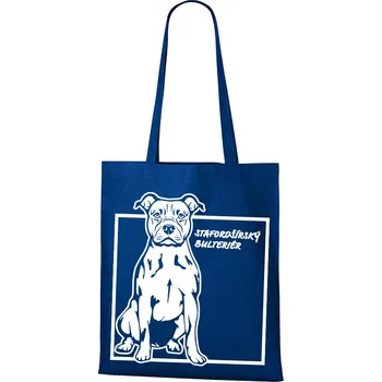 Plátěná taška Stafordširský bulteriér, Barva Modrá, Velikost 40×45 cm, Canvas Nákupní taška Bezvatriko.cz 1015