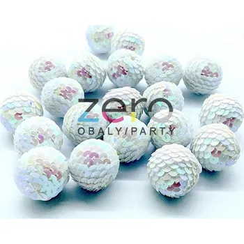 Koule pr. 3-4 cm (20 ks) - opálová s flitry