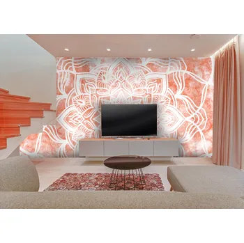 Tapeta Malvis ® Tapeta Mandala oranžová Vel. (šířka x výška): 144 x 105 cm