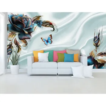 Tapeta Malvis ® Tapeta Malované květiny Vel. (šířka x výška): 432 x 290 cm