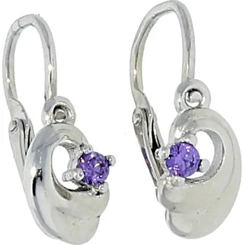 Náušnice Goldstore Dětské náušnice drobný fialový zirkon Váha: 1.00 g