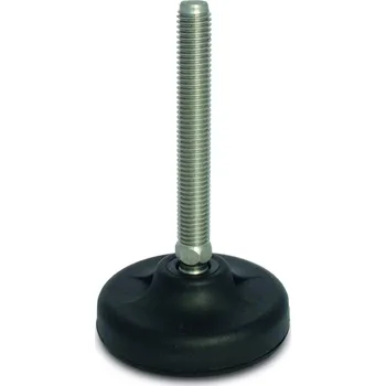 Šroub Stavitelná noha s patkou ø83mm, šroub M14x100mm s otvory pro kotvení, PA+GF-nerez