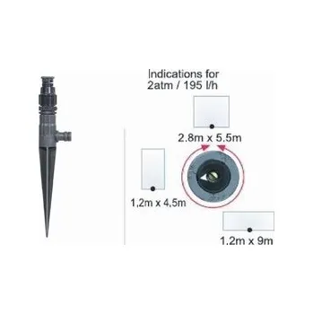 Zavlažovač ELGO nastavitelný obdélníkový rozstřikovač na plastovém bodci, VSN15Q