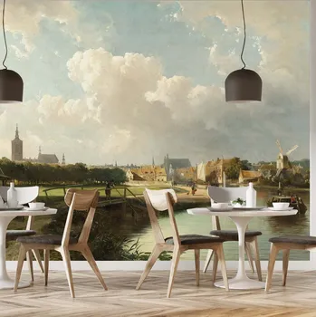 Tapeta Malvis ® Malba Tapeta Pohled na Haag z kanálu Delft Kasparus Karsen Vel. (šířka x výška): 288 x 200 cm