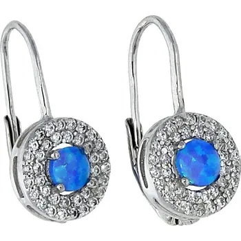 Náušnice Goldstore Stříbrné náušnice s drobným modrým opálem Varianta: stříbrné náušnice