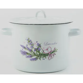 Hrnec Hrnec 5,5 l smalt s poklicí levandule 22 cm