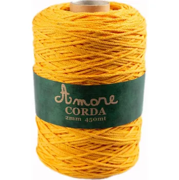 Příze Borgo de Pazzi Amore CORDA 2mm Žloutková 130 (Špagátová příze Amore CORDA 2mm 130)
