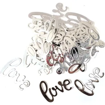 Papírové konfety LOVE - 14 g - stříbrné