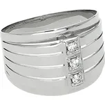 Goldstore Masivní prsten bílé zlato Velikost: 60, Váha: 4.05 g