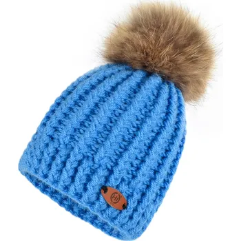 Pokrývka hlavy OBLÁČKOVĚ MODRÝ KULICH bambule natural HICHIC