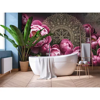 Tapeta Malvis ® Tapeta Mandala pivoňky Vel. (šířka x výška): 432 x 290 cm