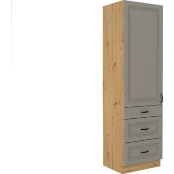 Šatní skříň Vysoká skříň se zásuvkami STILLO SVĚTLE ŠEDÁ / ARTISAN 60 DKS-210 3S 1F