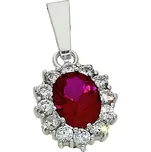 Goldstore Přívěsek s rubínem bílé zlato Váha: 1.80 g
