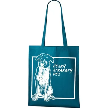 Plátěná taška Český strakatý pes, Barva Petrolejová, Velikost 40×45 cm, Canvas Nákupní taška Bezvatriko.cz 1156
