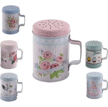 Cukřenka Cukřenka 9,5x7 cm dekor květy plechová