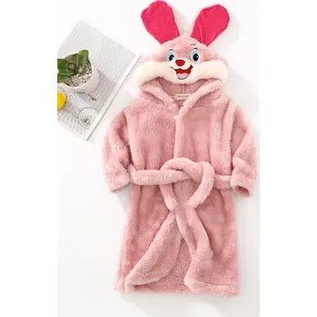 Dívčí župan Čína Dětský flanelový župan "králíček" Barva: Růžová, Velikost: 110/4T