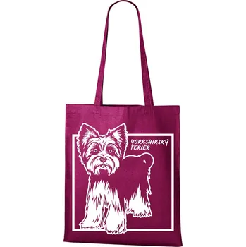 Nákupní taška Plátěná taška Yorkšírsky teriér, Barva Purpurová, Velikost 40×45 cm, Canvas Nákupní taška Bezvatriko.cz 1012 - DTF/DTG
