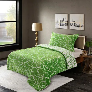 Povlečení APEX Kirsty zelené 140 x 200, 70 x 90 cm zipový uzávěr