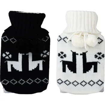 Termofor 2ks termofor s bílým a černým pleteným obalem - 15*6*25 cm