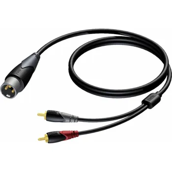 Audio kabel XLR audio kabel samec - 2X RCA / CINCH samec 1,5m
