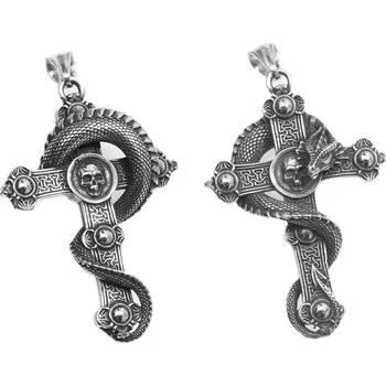 Přívěsek River Šperky. Přívěsek. 99220004 Mystický šperk, přívěsek z nerezové oceli, Kříž s Hadem 2.