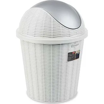 Odpadkový koš Koš odp.10l ELEGANCE bílý, výkl., ratan d28x30,5cm