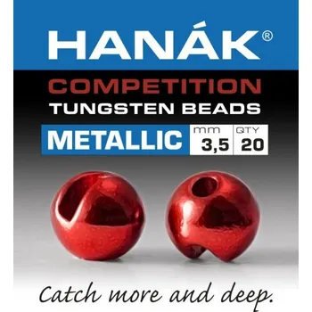 Tungstenové kuličky Hanák Competition Metallic+ červená 2,0 mm, 20 ks