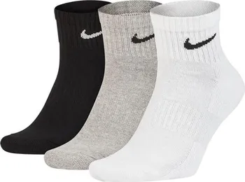 pánské ponožky NIKE Everyday Cush Ankle 3 páry bílé/černé/šedé 34-38