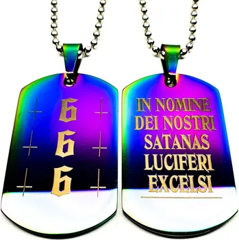 Vojenské psí známky HeLLTag - náhrdelník - 666 - DT Flame