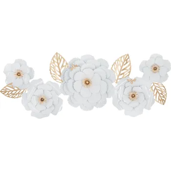 Nástěnná dekorace Mauro Ferretti Blossom, 158x9x60 cm, bílá/zlatá