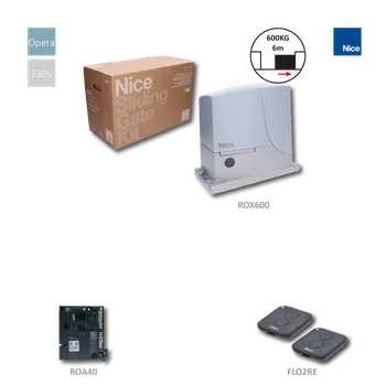 Pohon brány Pohony Nice ROX600KLT sada pohonu pro posuvnou bránu do 600 kg